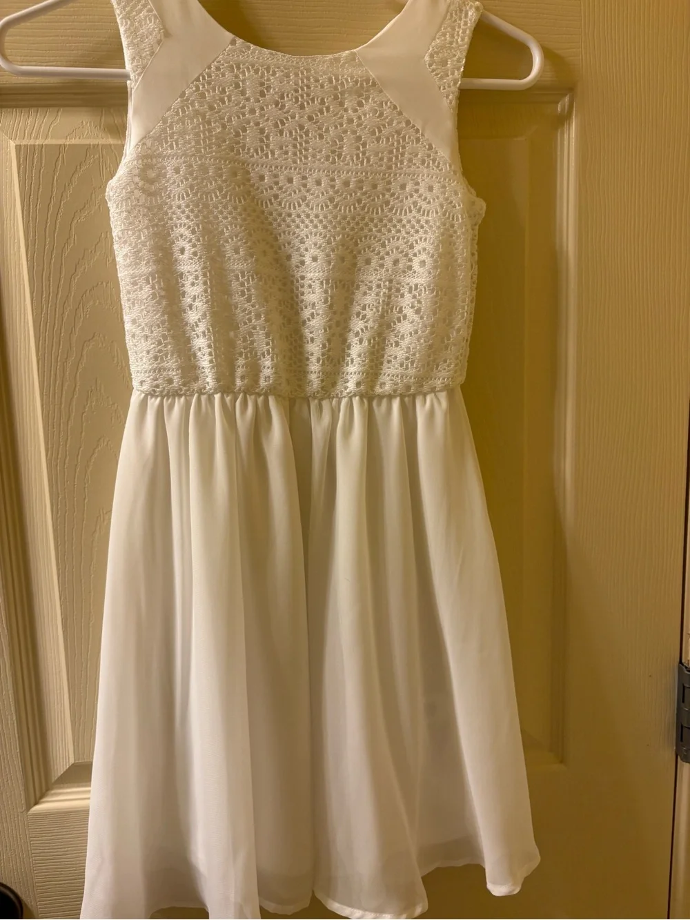 GB Girls White Lace Bodice Chiffon Skirt Dress